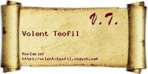 Volent Teofil névjegykártya